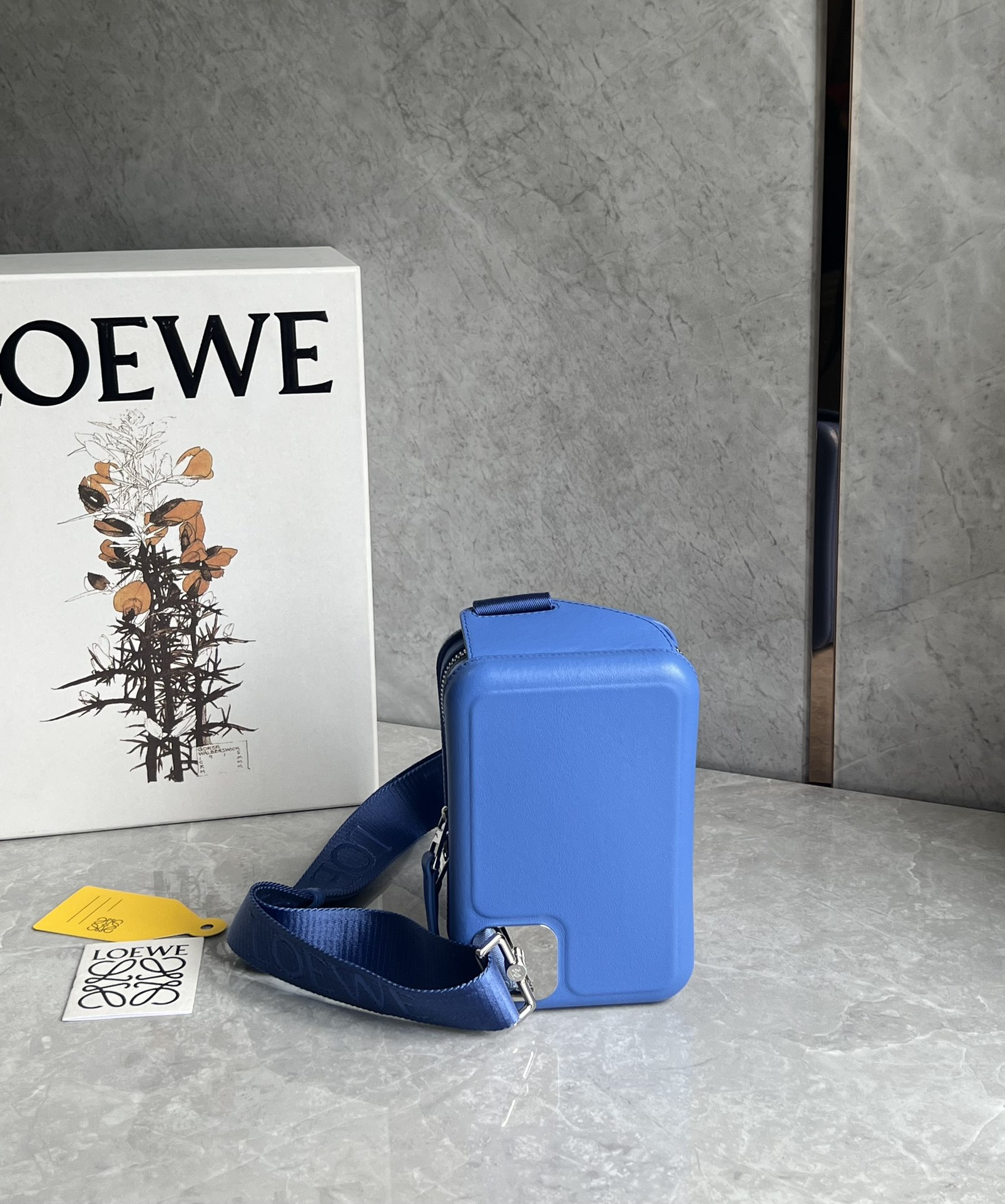 Loewe Molded Sling in Smooth Calfskin Blue